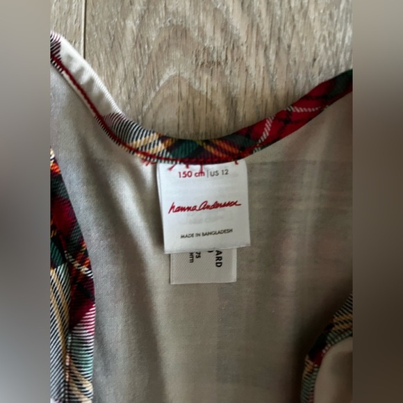 Hanna Andersson Girls Celebration Skater Dress Family Holiday Plaid - Size 12 - Picture 4 of 7